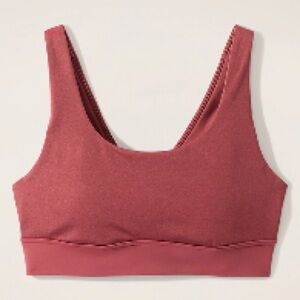 NWOT Athleta Breathe Longline Sports Bra A-C Red Rock Matte Sheen Small